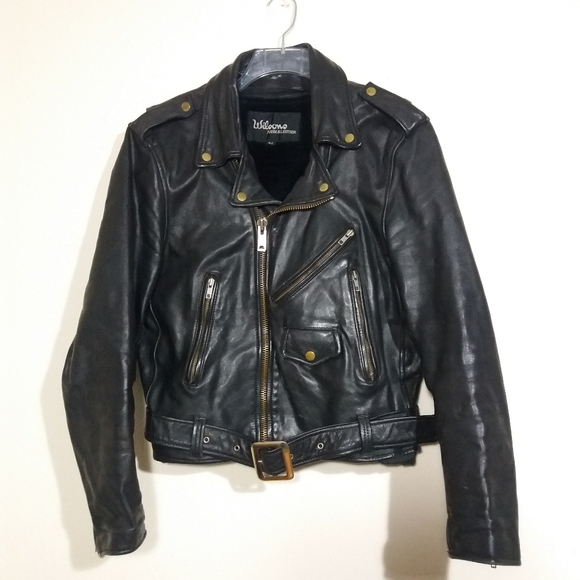 Vtg Wilsons leather motorcycle jacket lining 42 - Picture 1 of 10